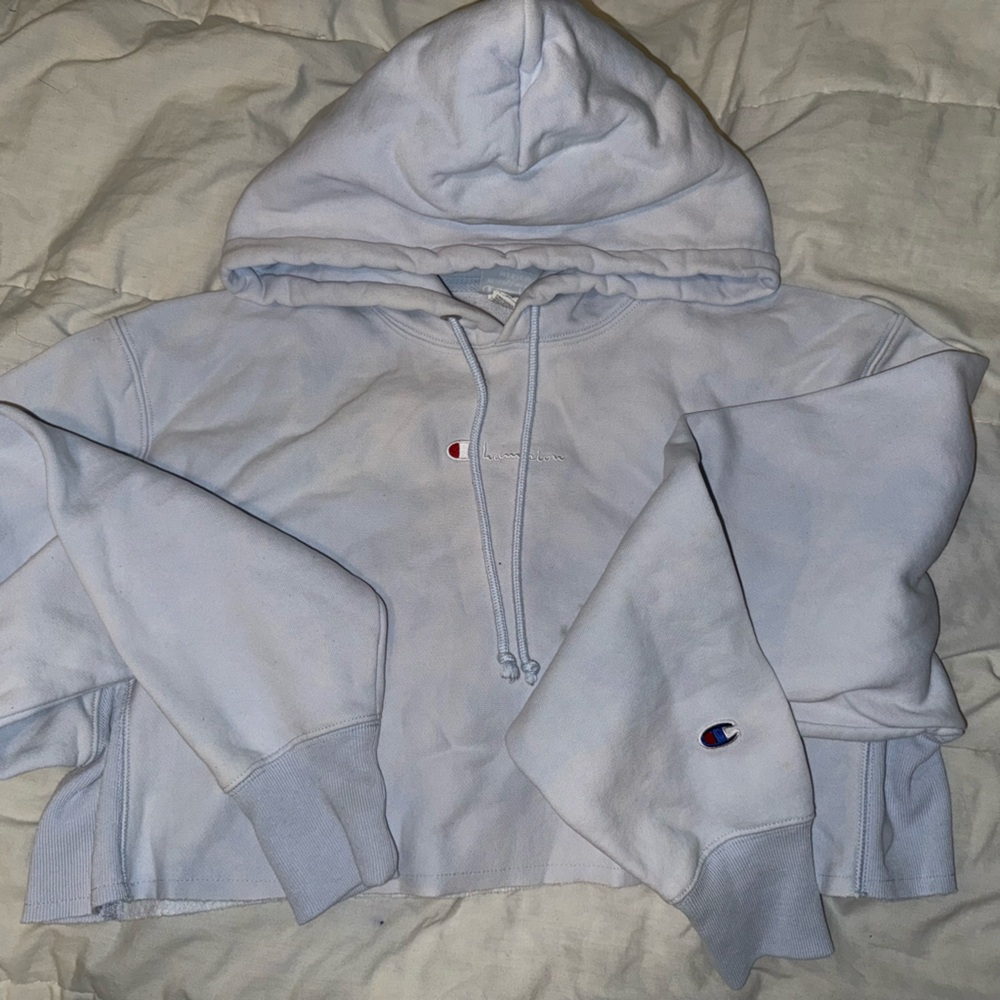 Cropped tie dye champion hoodie!